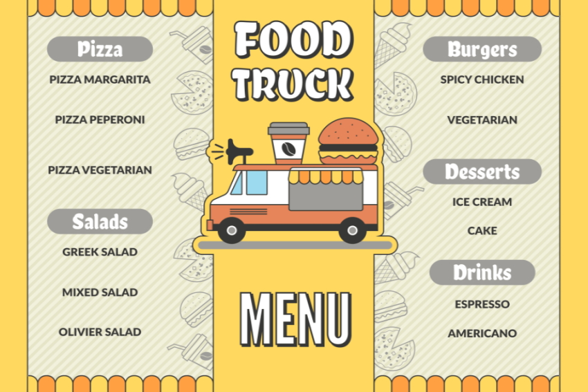 food truck menu