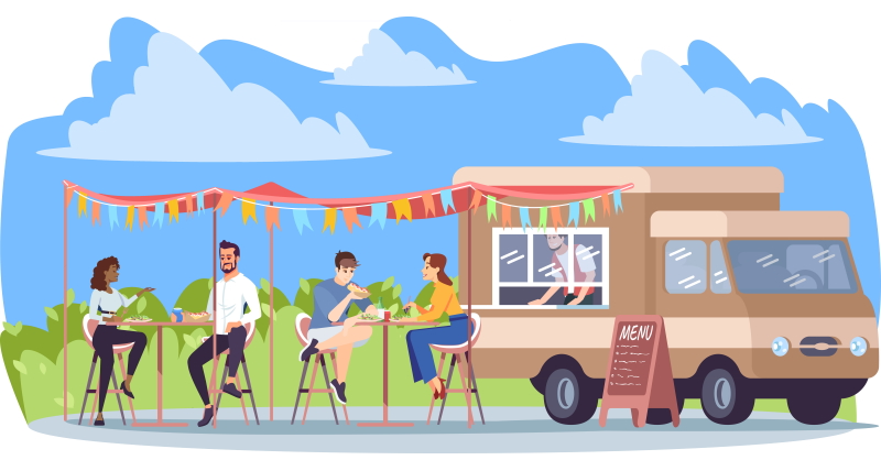 corporate food truck scheduling lunch